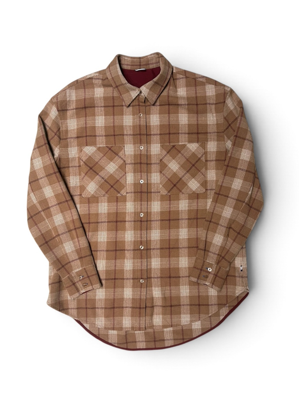 Kit and Ace Men's Plaid Button-Up Casual Shirt Size S Brown